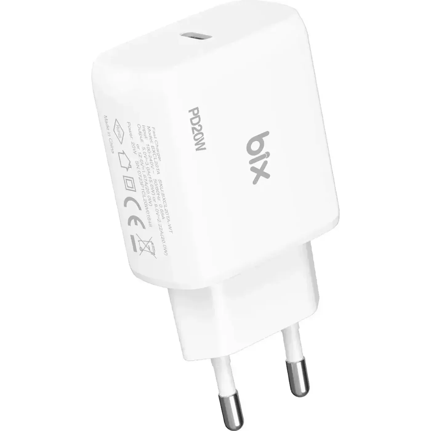 PD20TA 20W Type-C PD Hızlı Şarj Adaptörü Beyaz