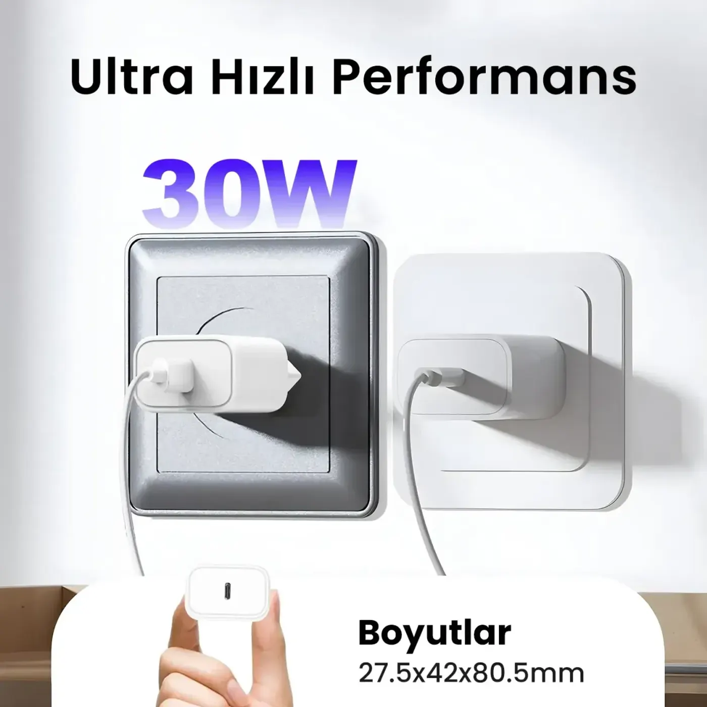 BXPD31 30W USB-C PD 3.0 Akım Korumalı Hızlı Şarj — görsel 3
