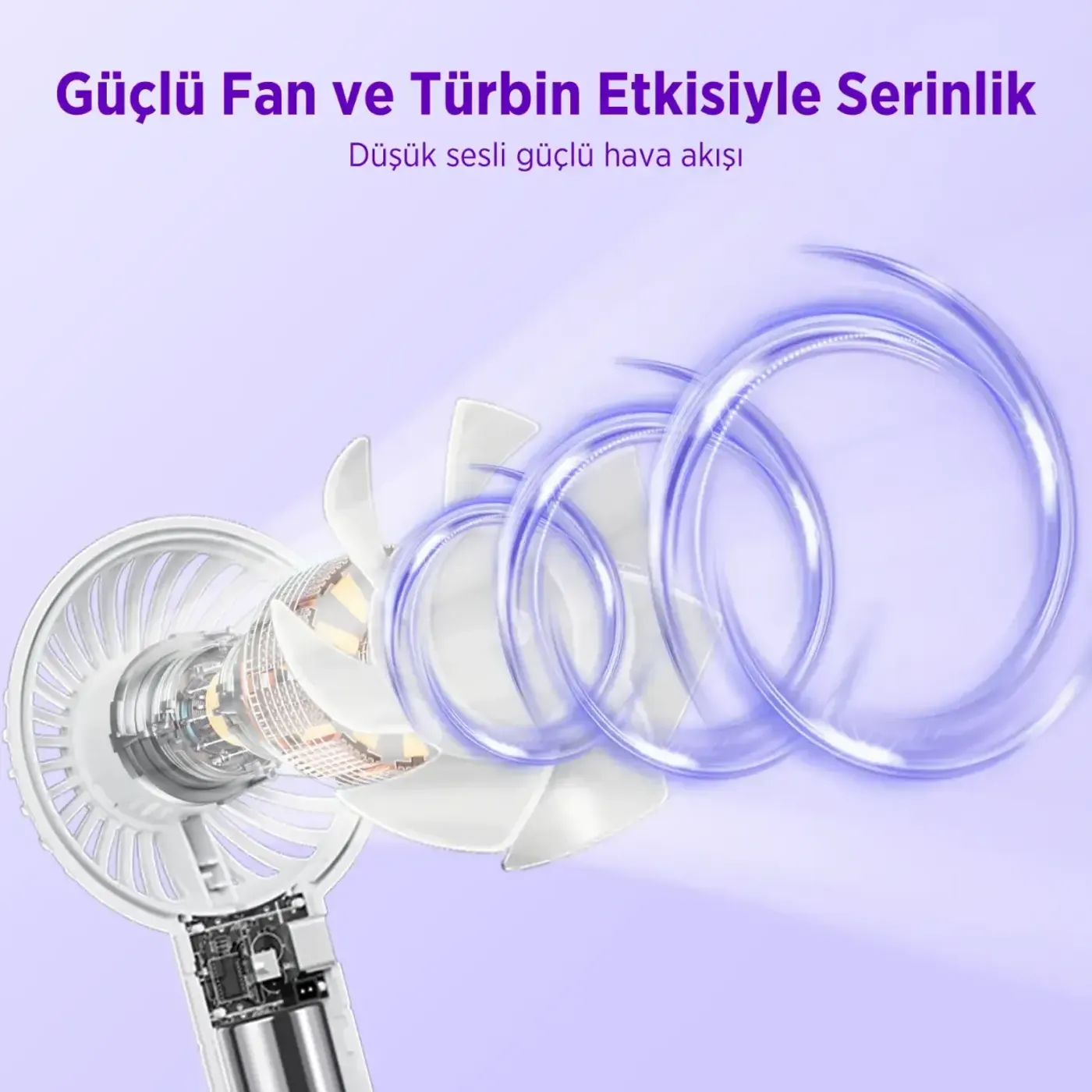 BXPF01 Şarj Edilebilir 3 Kademeli Vantilatör — görsel 5