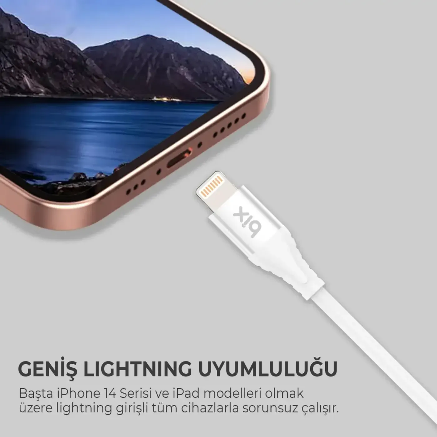 BXSC1CL 60W Type-C to Lightning Silikon Şarj ve Data — görsel 4