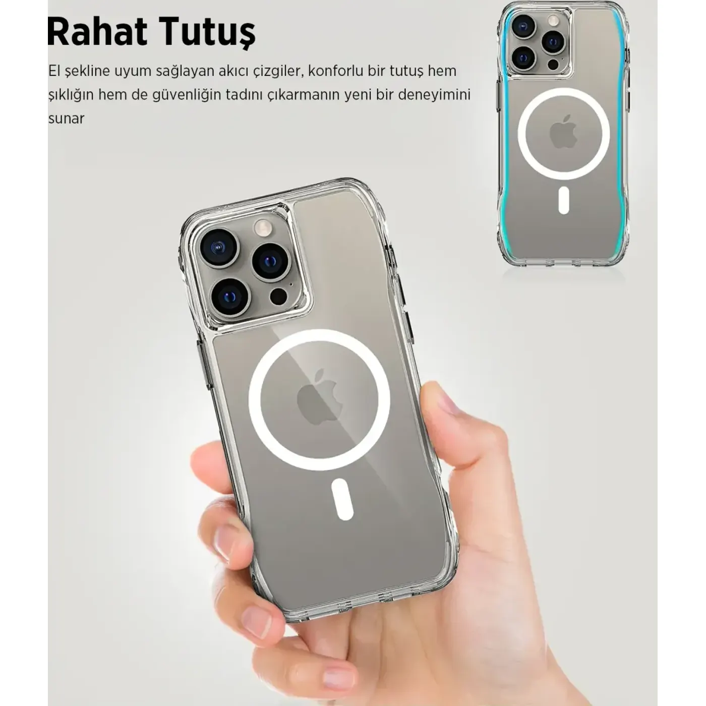 Bix Octagon MagSafe Telefon Kılıfı – Kristal Netlik — görsel 3