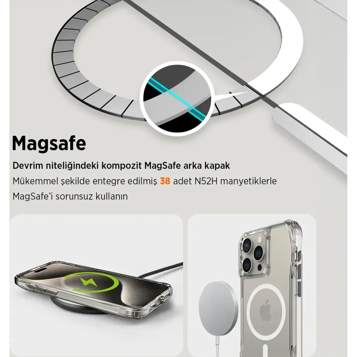 Bix Octagon MagSafe Telefon Kılıfı – Kristal Netlik — görsel 4
