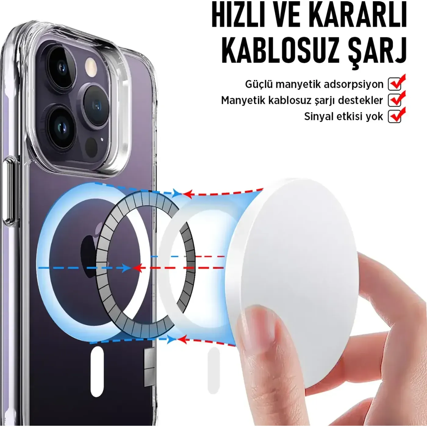 Bix Transparent Magnetic Absorption Kılıf – Şeffaf — görsel 2