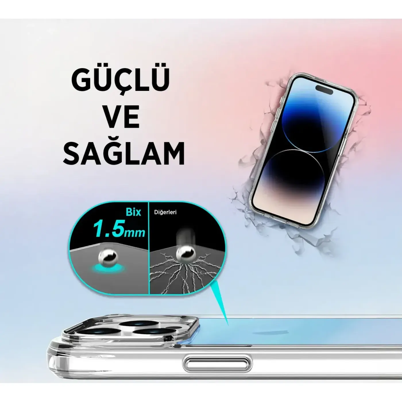 Bix Pure Rainbow Telefon Kılıfı – Renk Geçişleri, Darbe — görsel 2