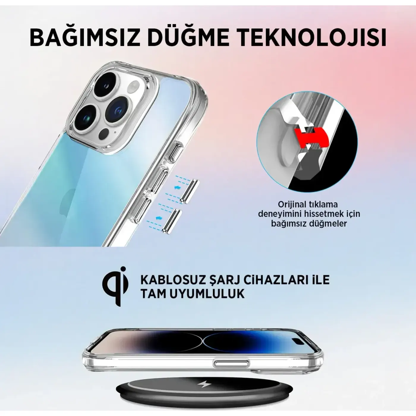 Bix Pure Rainbow Telefon Kılıfı – Renk Geçişleri, Darbe — görsel 3