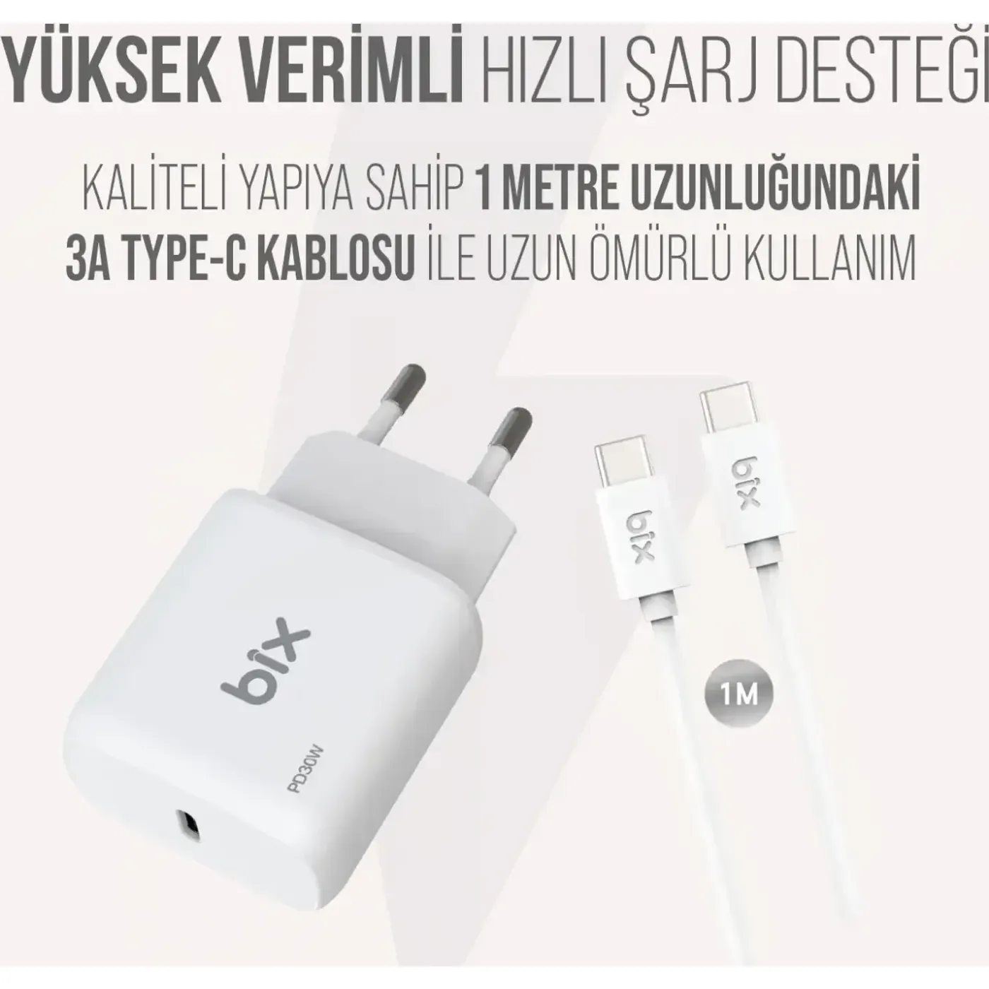 BXUC30TA 30W Type-C PD 3.0 Hızlı Şarj Adaptörü Şarj — görsel 4