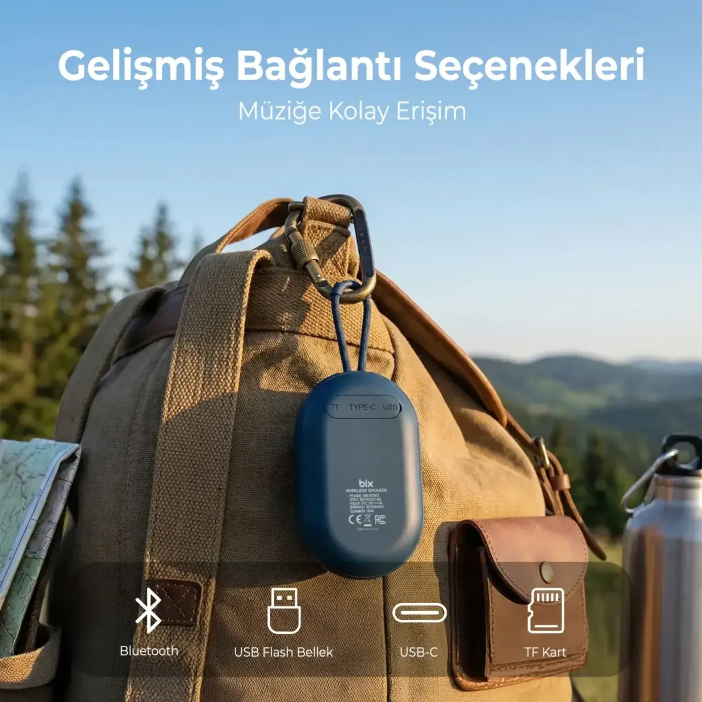 BXWS01 Bluetooth 6.0 IPX4 Suya Dayanıklı 8W Hoparlör — görsel 2