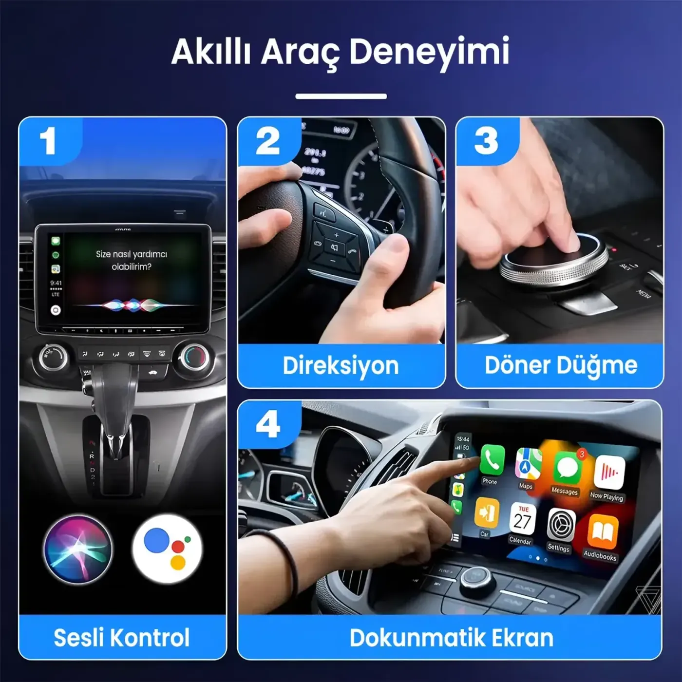 CB02 2.4G/5G WiFi CarPlay Android Auto Kabloludan — görsel 6
