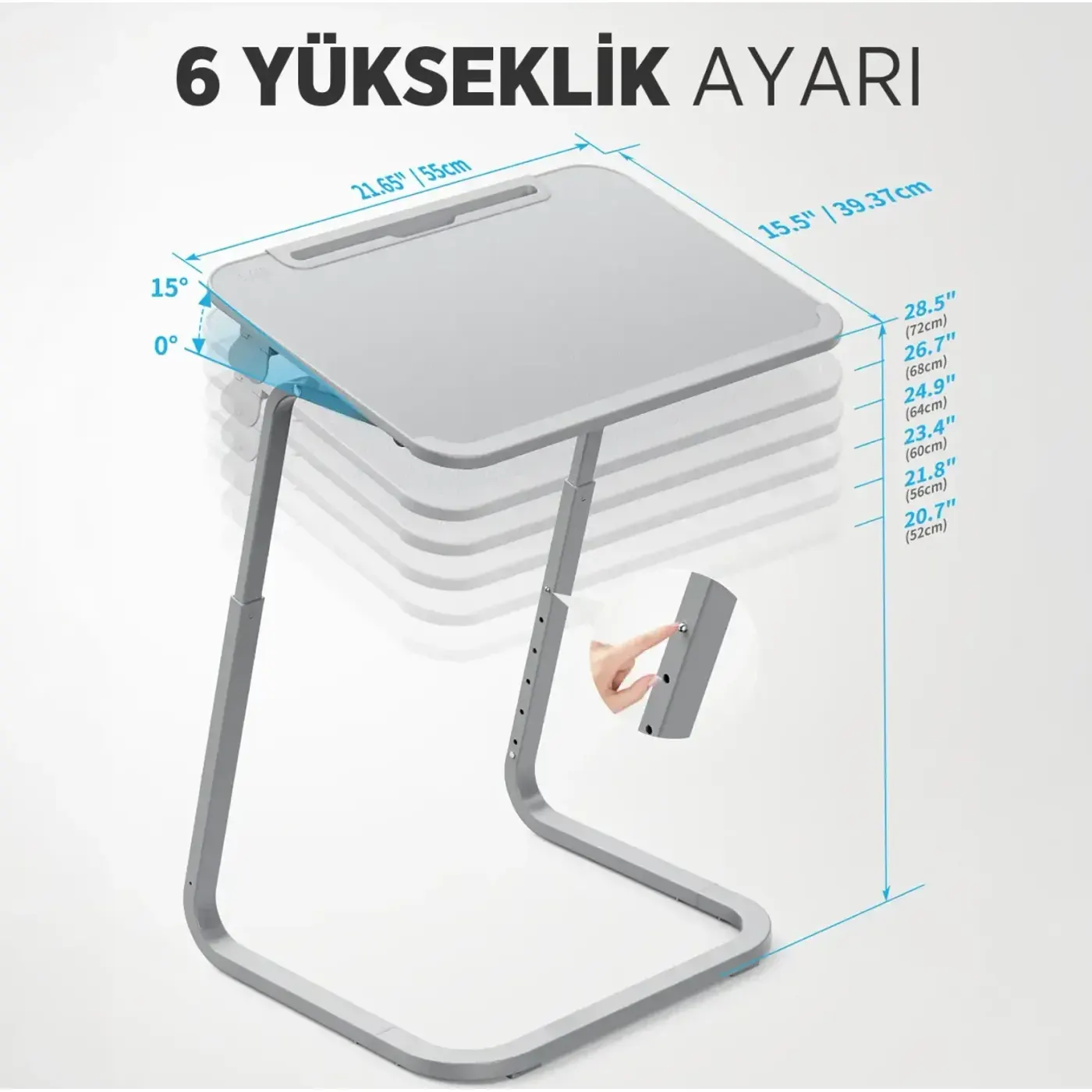 Bix Saiji F2 Yükseklik ve Açı Ayarlı TV Tepsi Standı — görsel 4