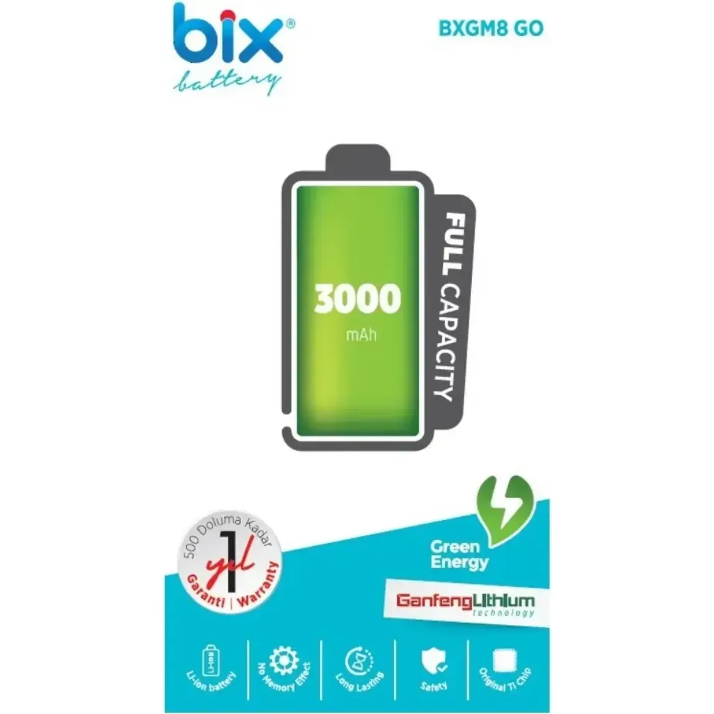 Bix General Mobile GM 8 Go Bataryası 3000 mAh