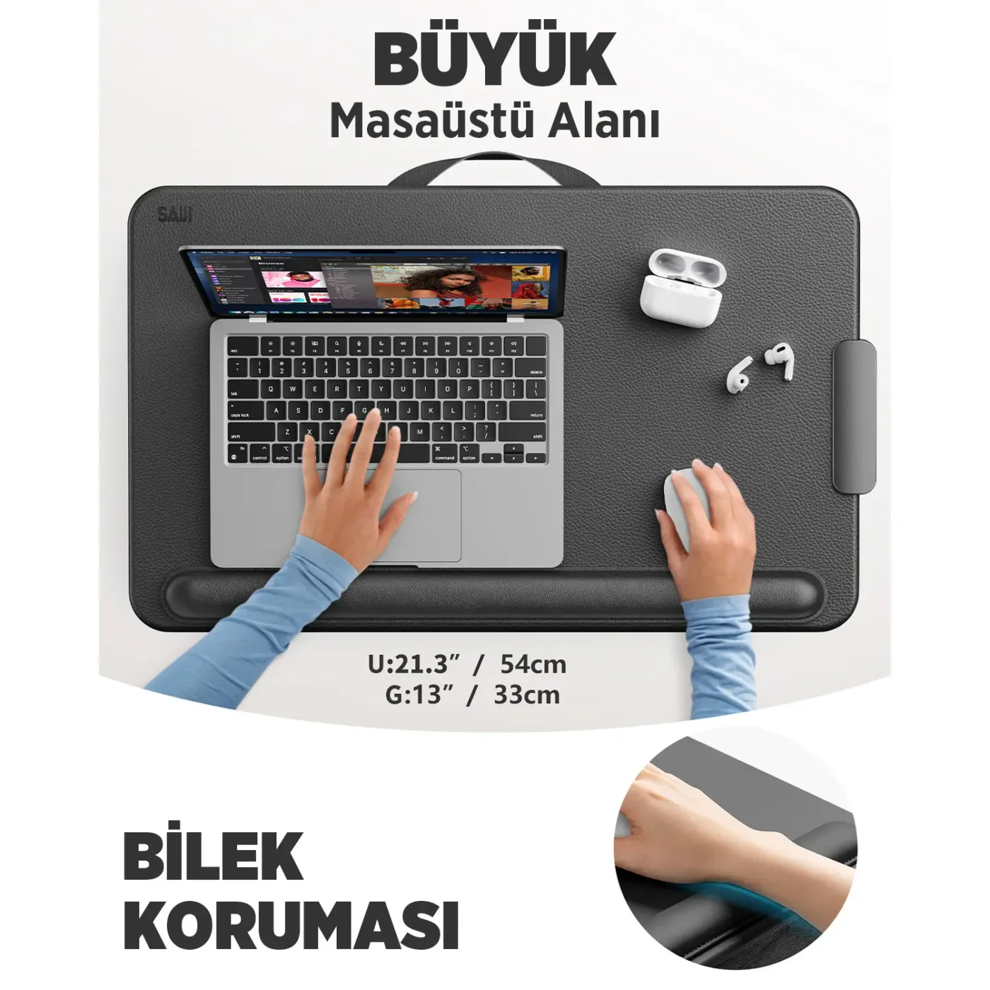 Bix Saiji GX3 Taşınabilir Laptop Standı – Geniş PVC — görsel 2