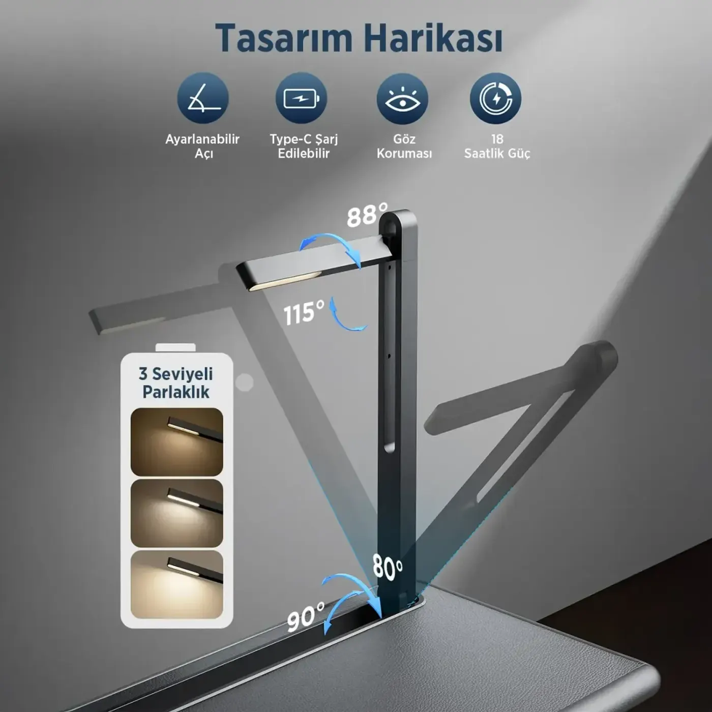 Bix Saiji GX8 LED Işıklı Çok Fonksiyonlu Laptop Standı — görsel 6