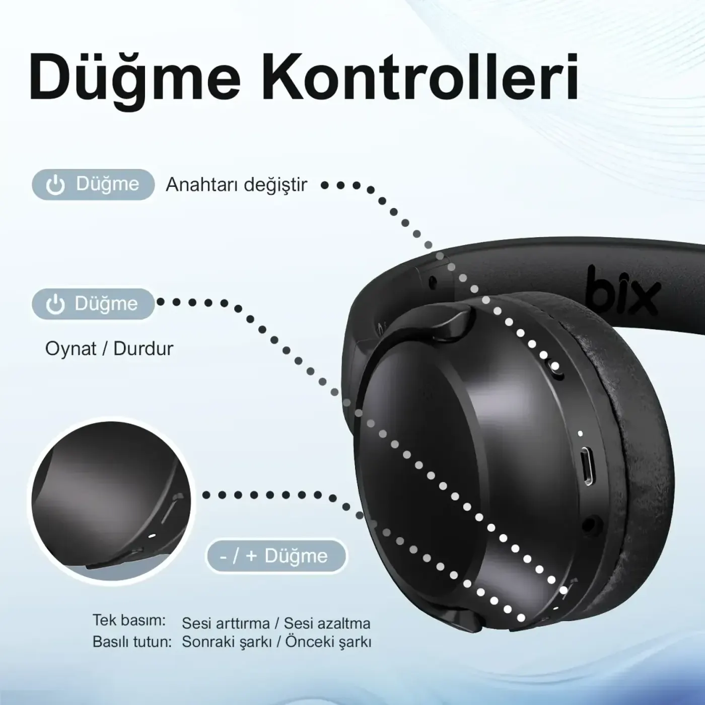 H2 Soundcraft 40mm Sürücülü 14 Saat Kulak Üstü Kulaklık — görsel 3