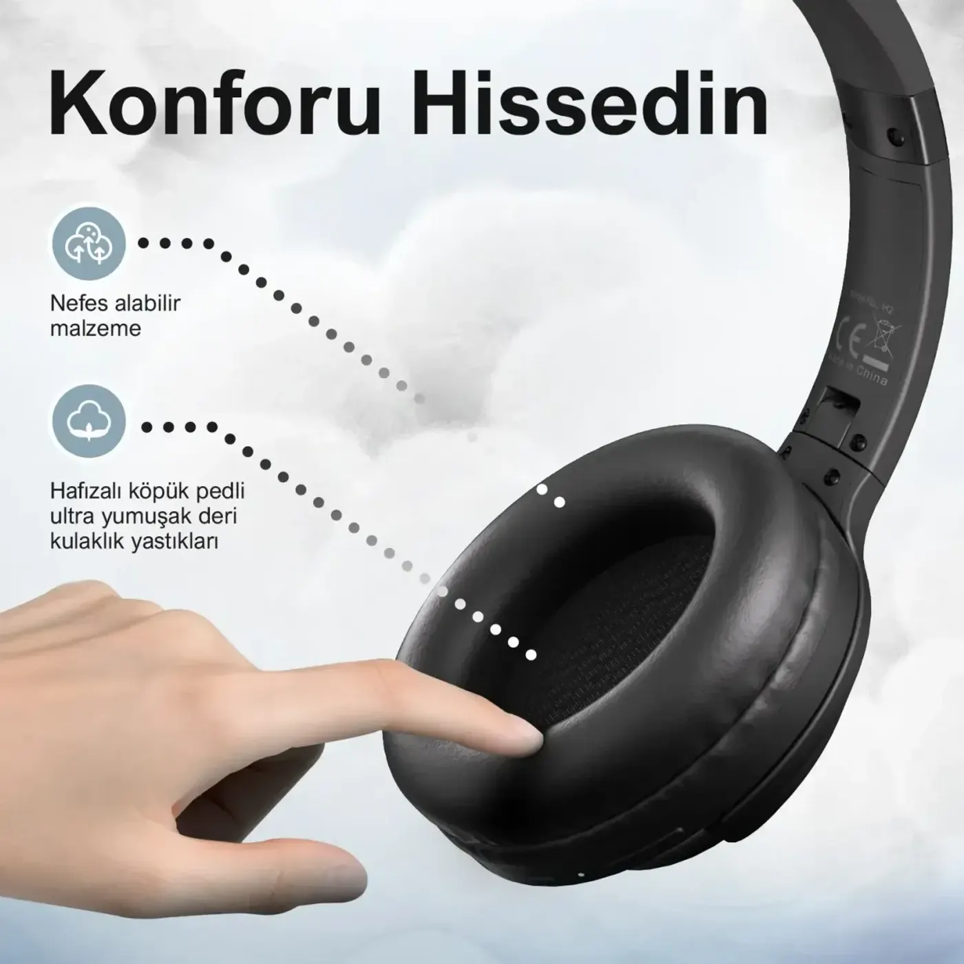 H2 Soundcraft 40mm Sürücülü 14 Saat Kulak Üstü Kulaklık — görsel 4