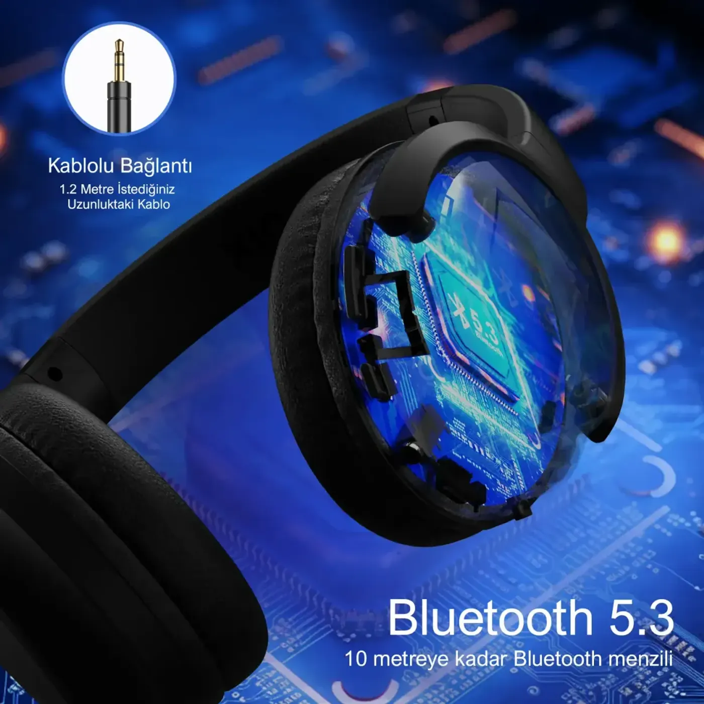 H2 Soundcraft 40mm Sürücülü 14 Saat Kulak Üstü Kulaklık — görsel 6