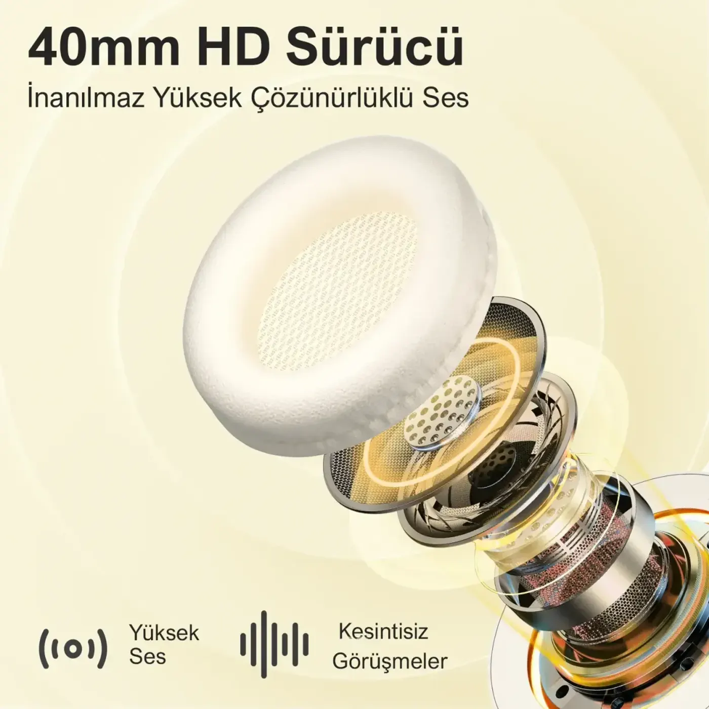 H2 Soundcraft 40mm Sürücülü 14 Saat Kulak Üstü Kulaklık — görsel 3