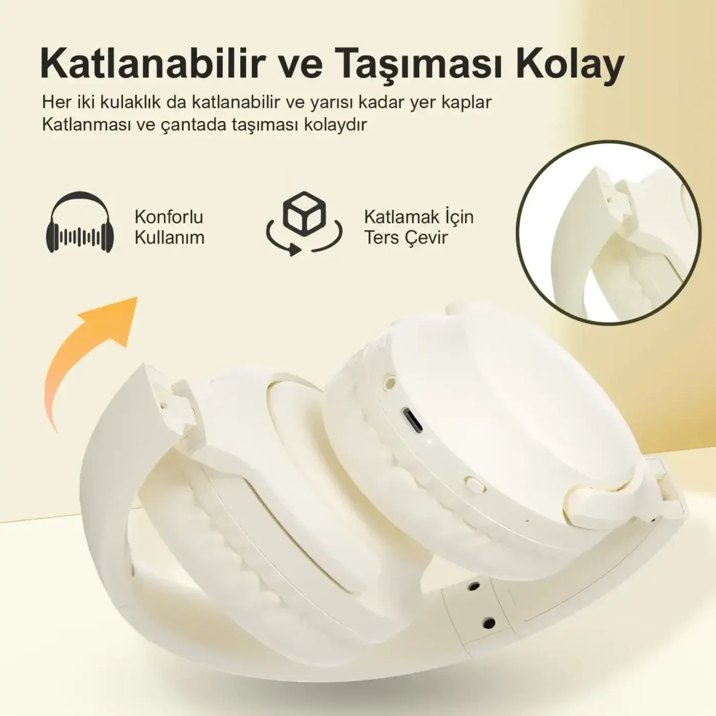 H2 Soundcraft 40mm Sürücülü 14 Saat Kulak Üstü Kulaklık — görsel 4