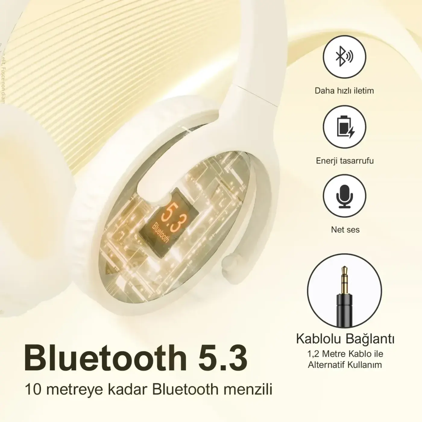 H2 Soundcraft 40mm Sürücülü 14 Saat Kulak Üstü Kulaklık — görsel 5