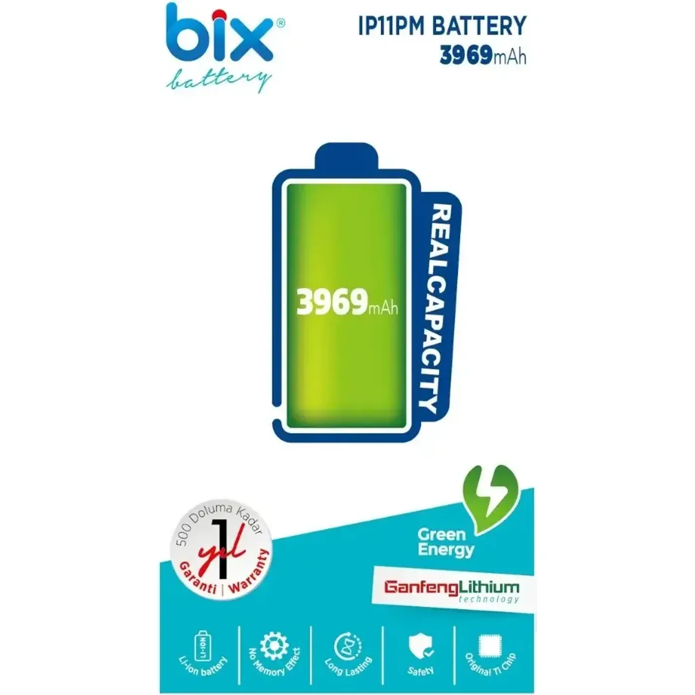 Bix IP11PM iPhone 11 Pro Max için 3969mAh Batarya