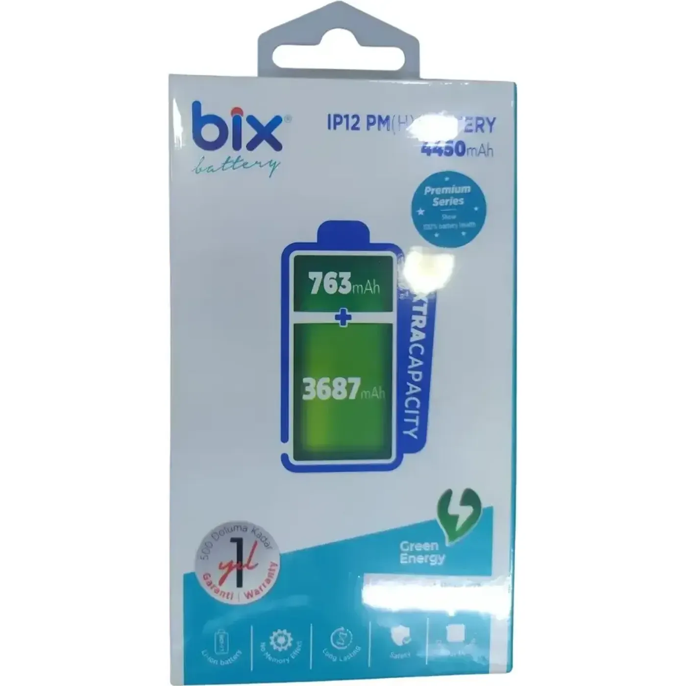 Bix IP12PM(H) iPhone 12 Pro Max için 4450mAh Batarya