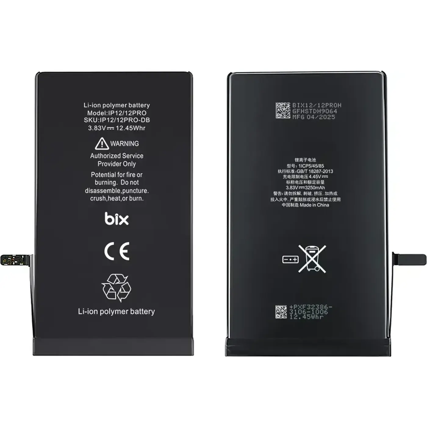 iPhone 12/12 Pro için 3250mAh Ekstra Kapasiteli Batarya