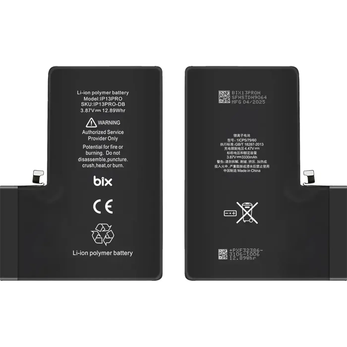 iPhone 13 Pro için 3330mAh Ekstra Kapasiteli Batarya
