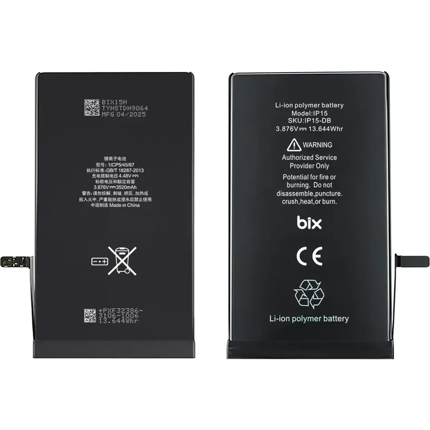 iPhone 15 için 3520mAh Ekstra Kapasiteli Batarya
