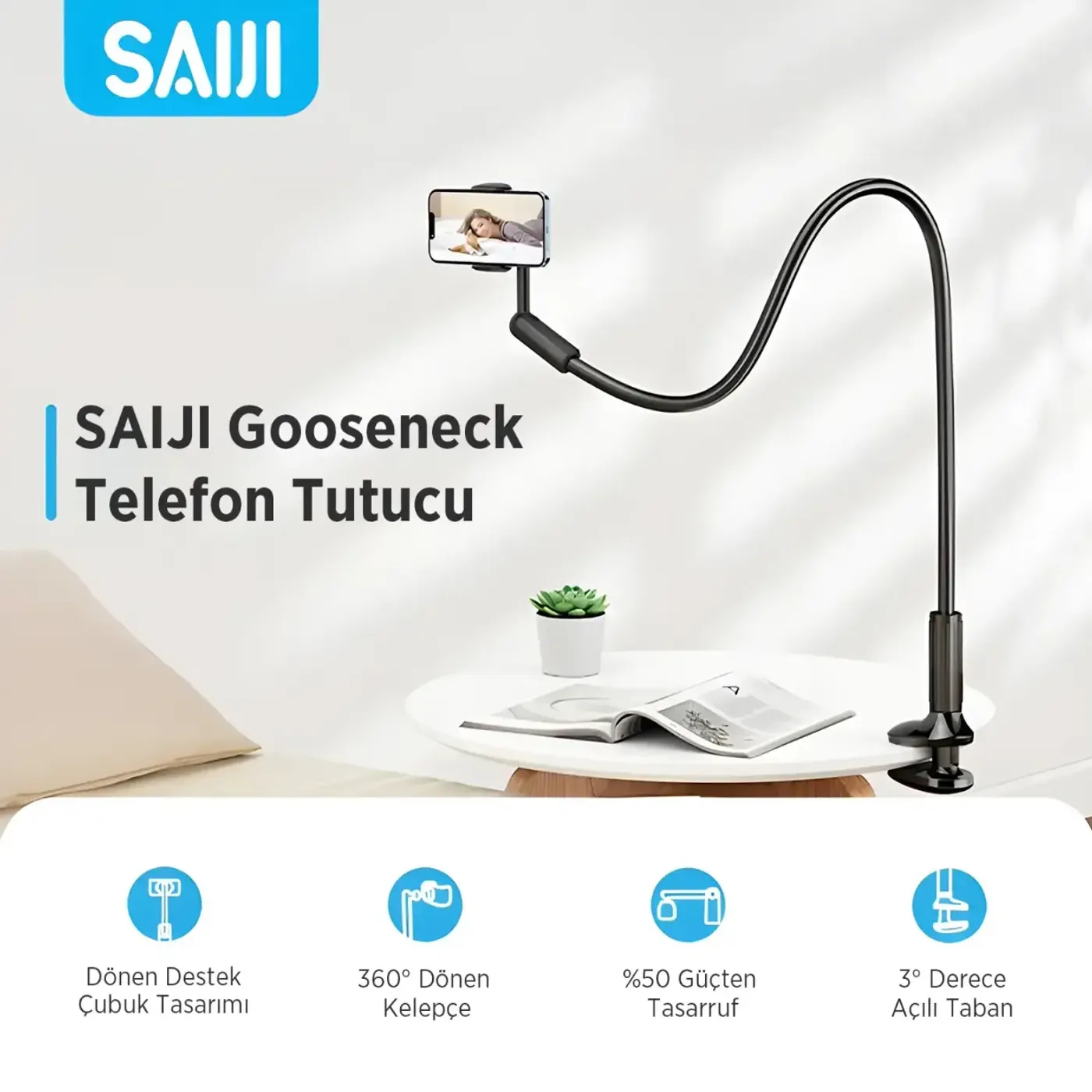 Bix Saiji IVY-4 95 cm 360° Derece Telefon Tutucu — görsel 3
