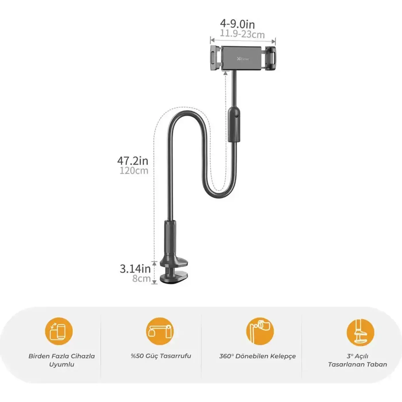 Bix Saiji IVY-4 Plus 120 cm 360° Derece Tutucu — görsel 3