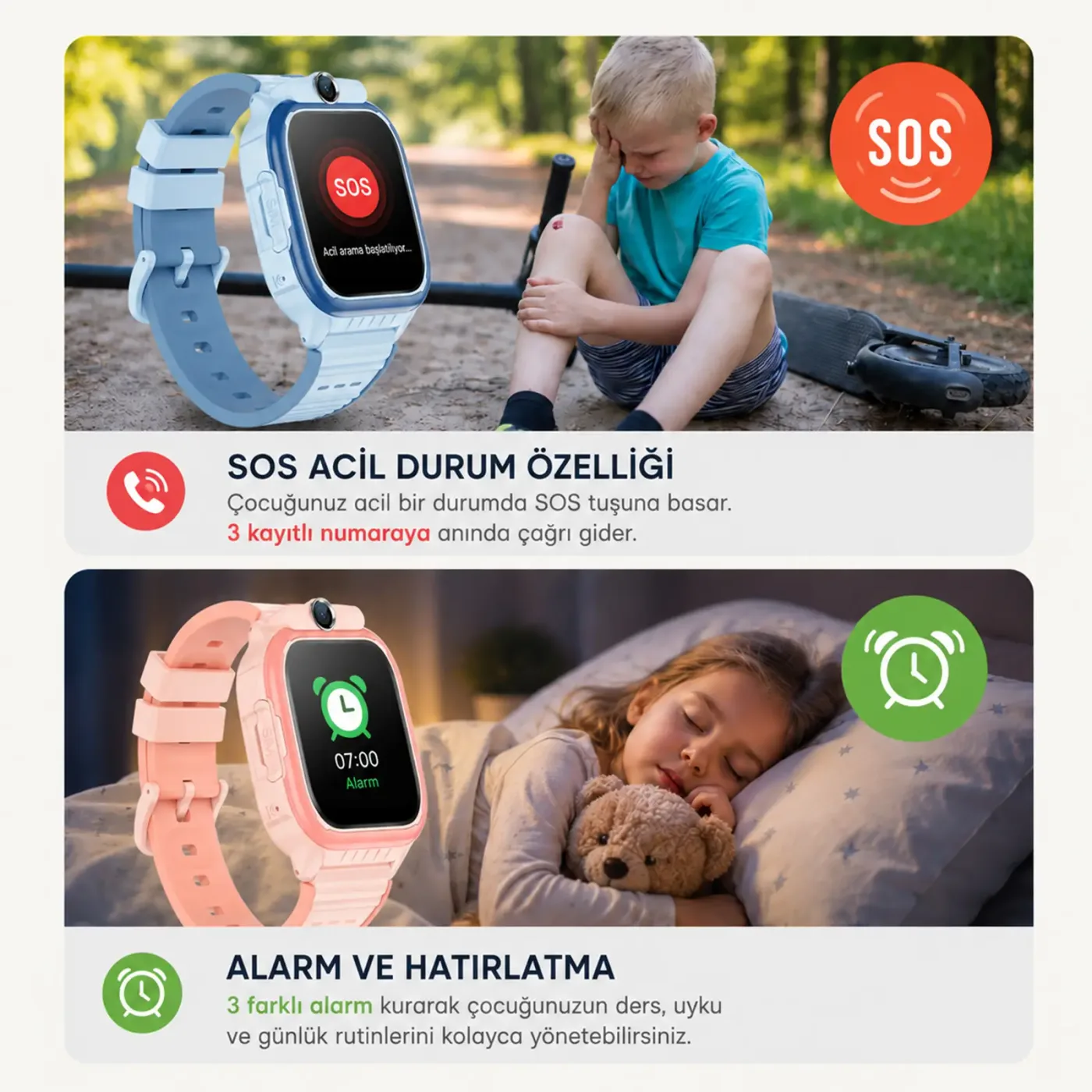 Bix Kids KW02 Sim Kartlı GPS Rota Takipli Akıllı Saati — görsel 5