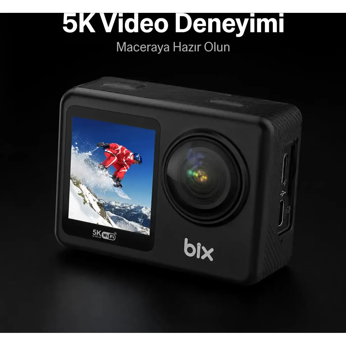 Bix Nexa 1 Wi-Fi 5K 30FPS Aksiyon Kamerası 50 MP Çift — görsel 3