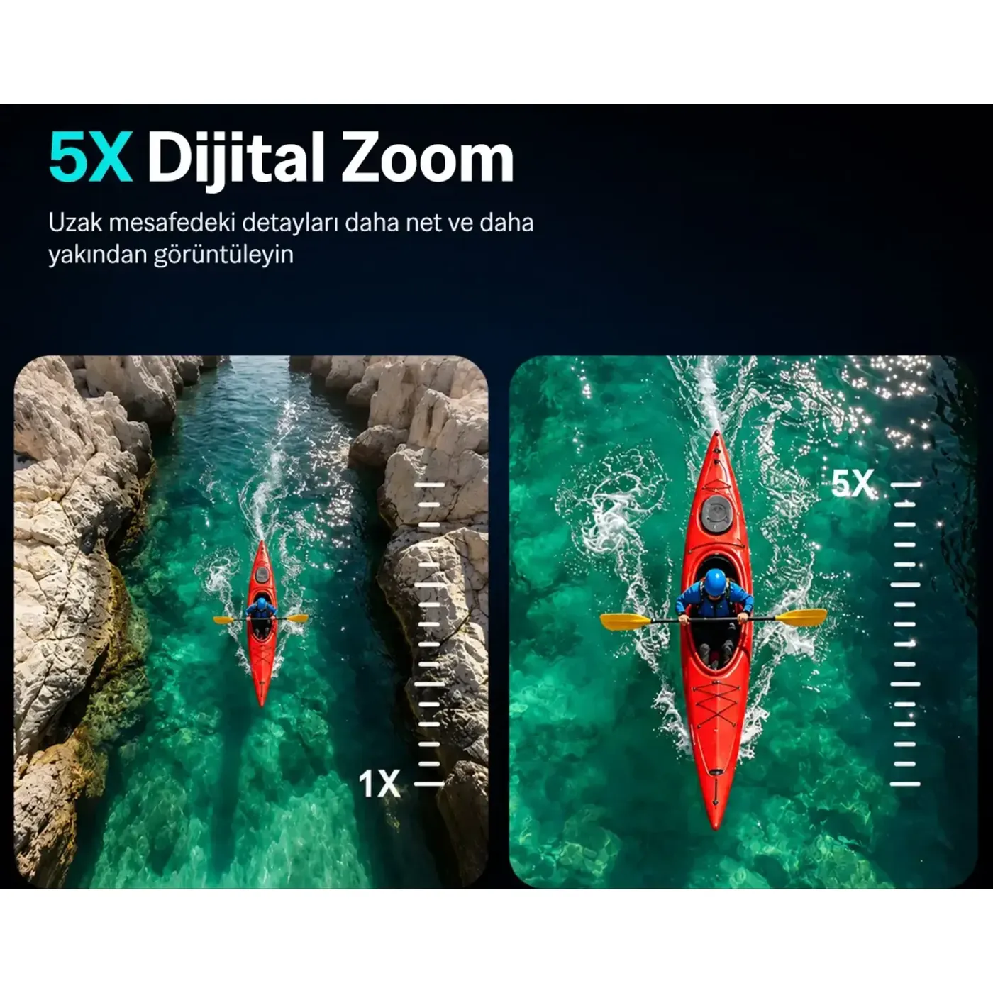 Bix Nexa 1 Wi-Fi 5K 30FPS Aksiyon Kamerası 50 MP Çift — görsel 4