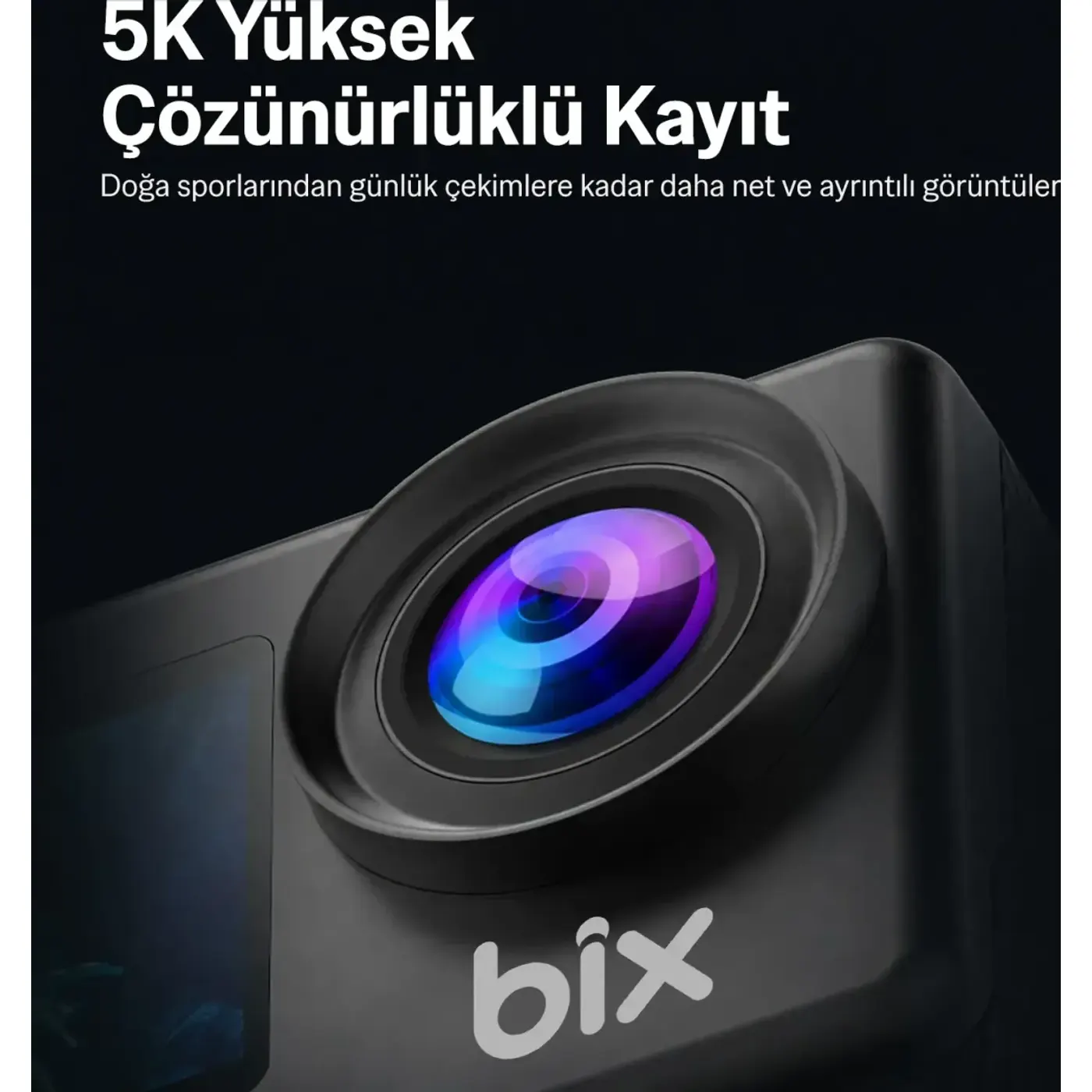 Bix Nexa 1 Wi-Fi 5K 30FPS Aksiyon Kamerası 50 MP Çift — görsel 5