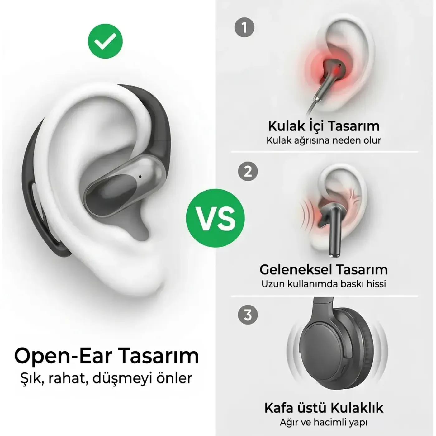 OWS2 Bluetooth 5.4 Stereo Sesli IPX4 Kulaklık — görsel 4