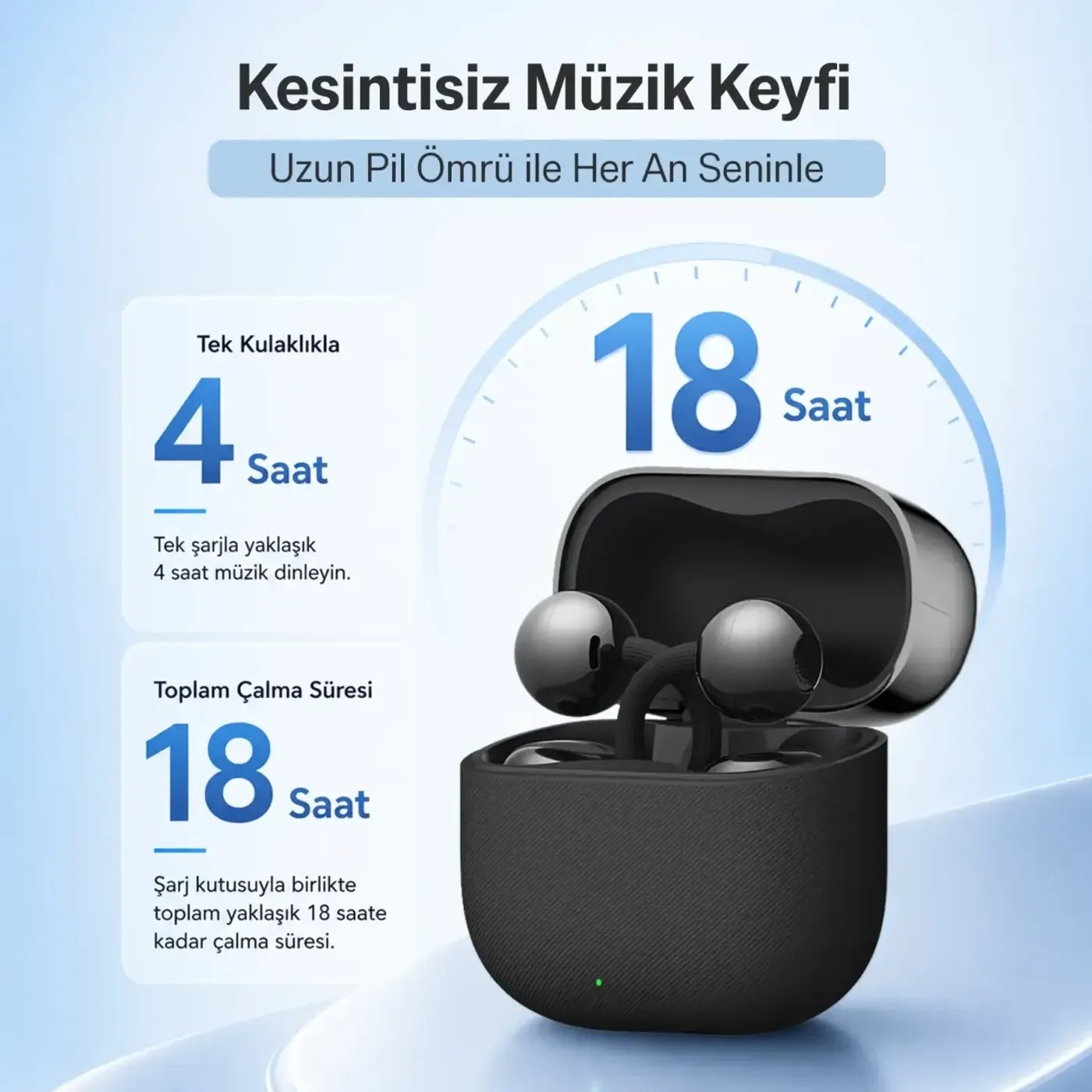 OWS6 Open-Ear Tasarımlı Bluetooth 6.0 Kablosuz Kulaklık — görsel 4