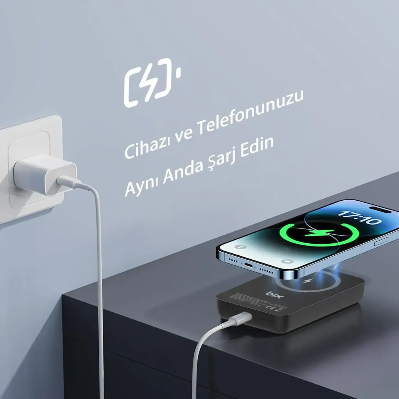 PB112 15W Manyetik Kablosuz Şarj ve 20W USB-C Hızlı — görsel 6