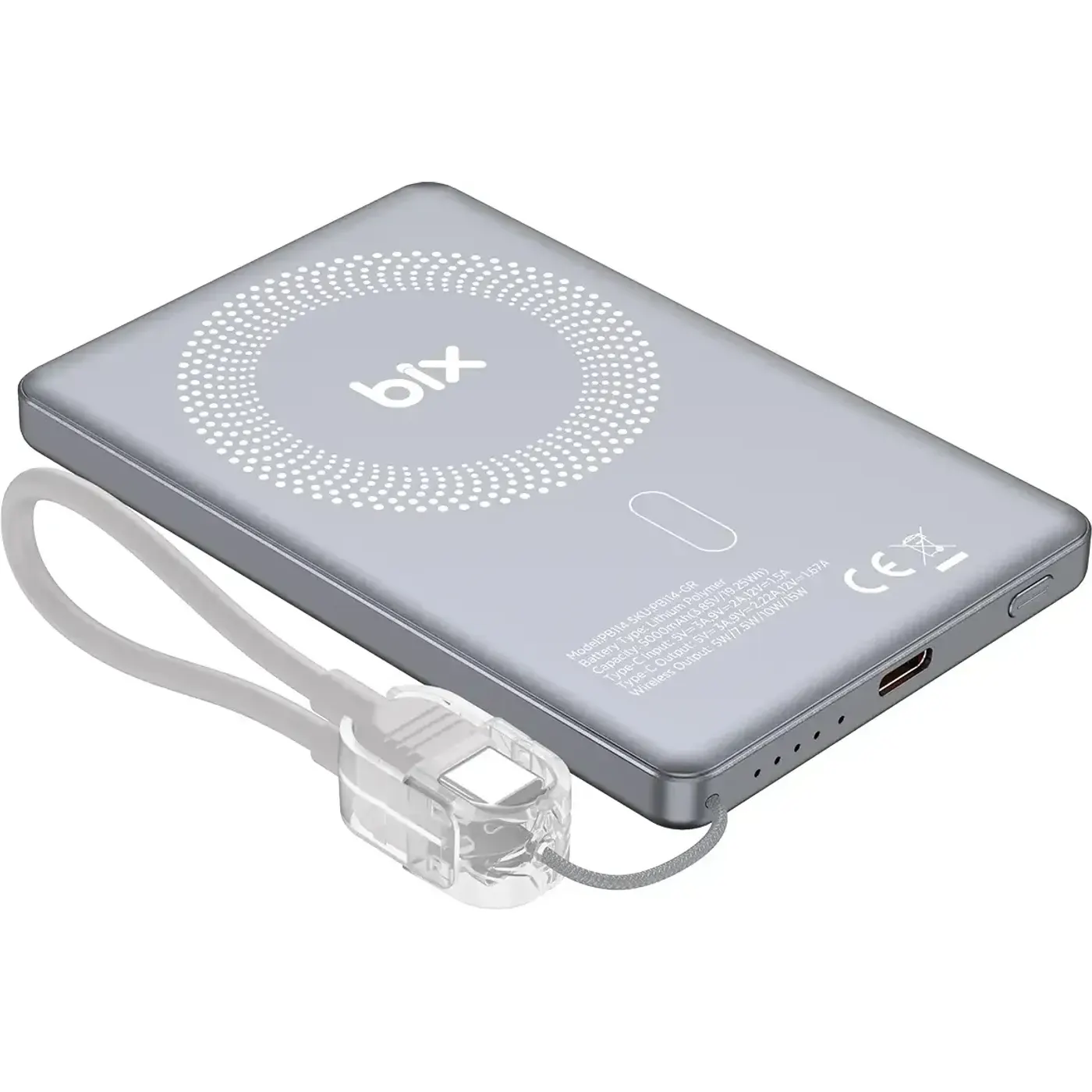 PB114 5000mAh 20W Dahili Type-C Kablolu 15W Manyetik — görsel 2