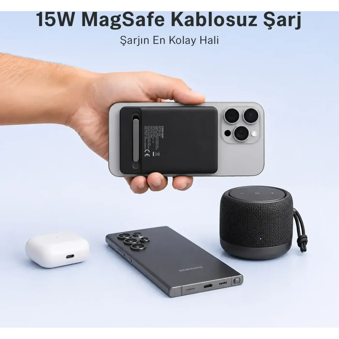 PB117 10000mAh PD20W Hızlı Şarj USB-C Çıkışlı Kablosuz — görsel 3