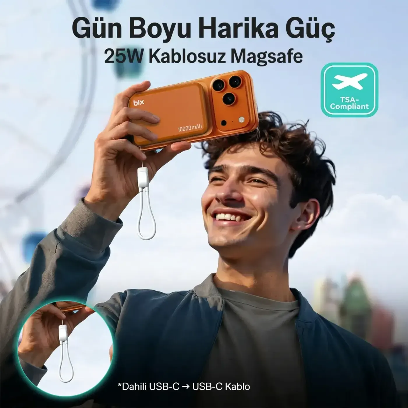 PB121 Qi2.2 Sertifikalı 25W Kablosuz Magsafe PD 3.0 — görsel 3