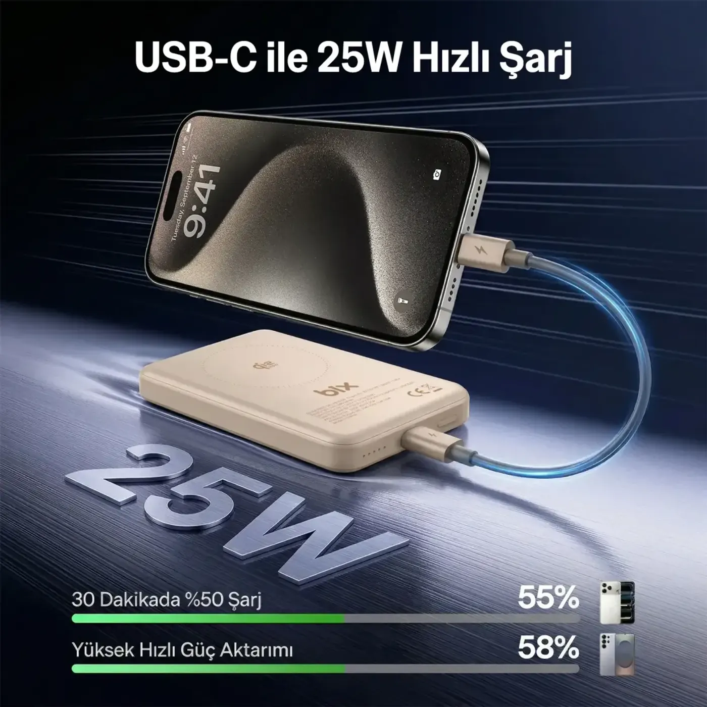 PB121 Qi2.2 Sertifikalı 25W Kablosuz Magsafe PD 3.0 — görsel 4