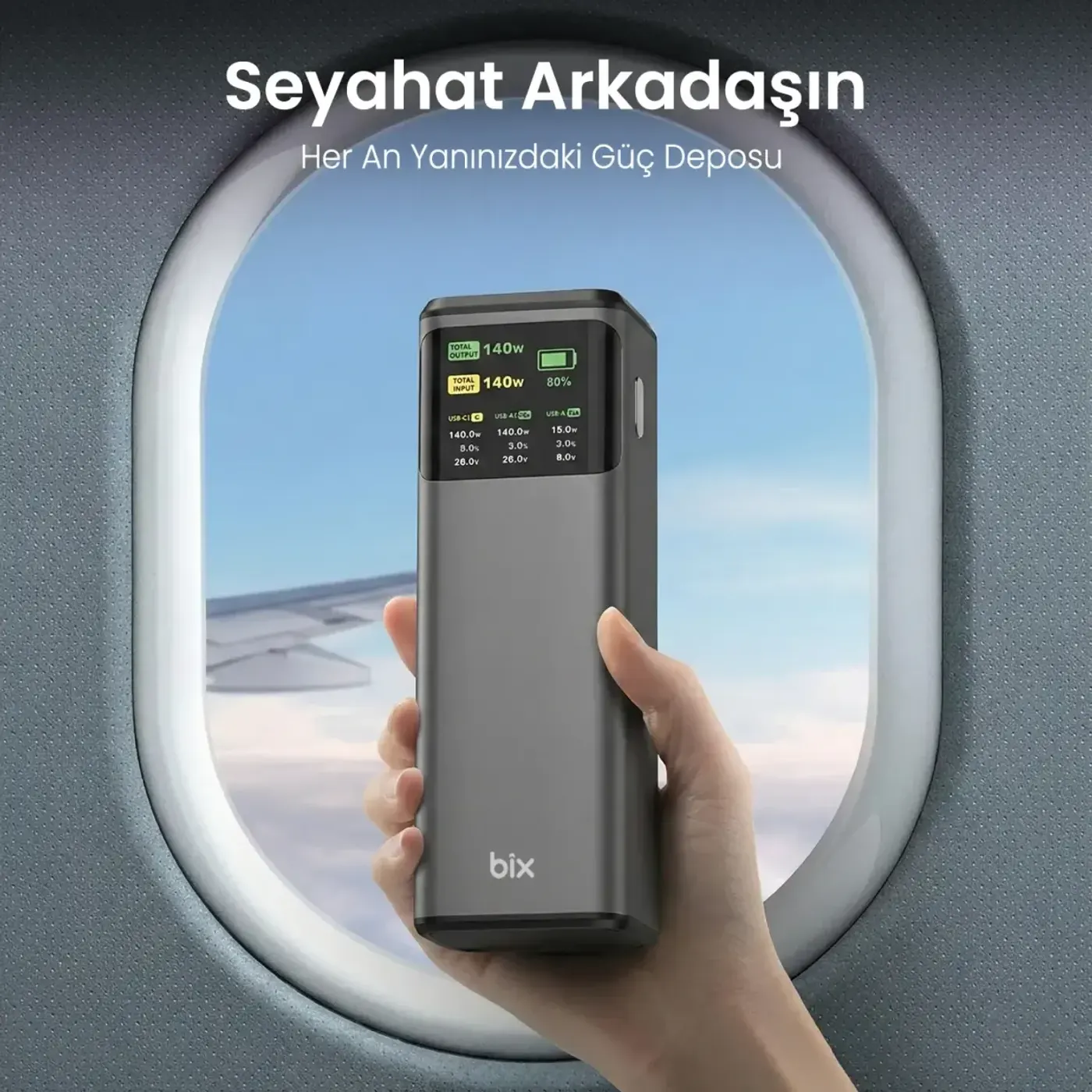 Bix 200W 24000mAh Powerbank PD3.1 Hızlı Şarj, Çift — görsel 4