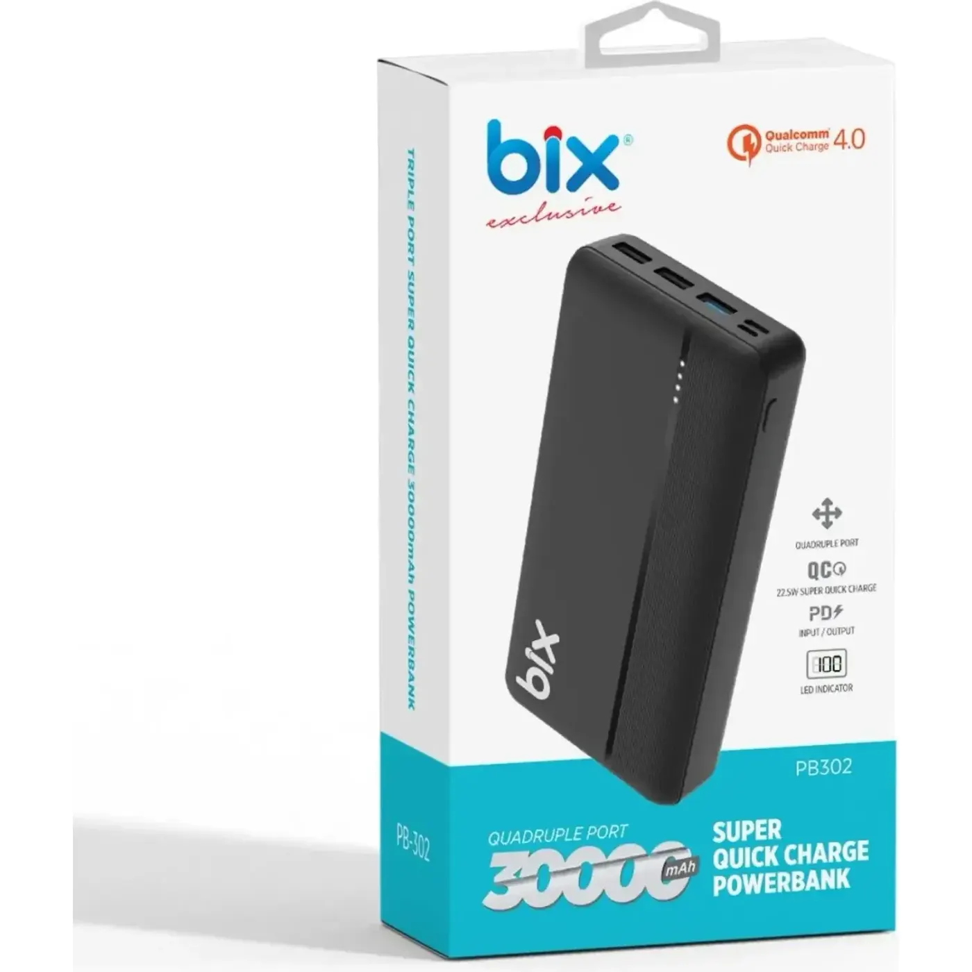 PB302 Dört Çıkışlı QC 4.0 PD 30000mAh Powerbank — görsel 4