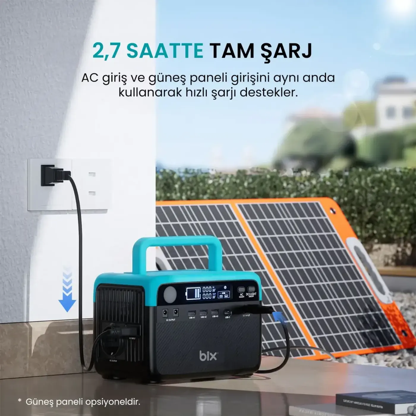 PS60K 192Wh 300W 230V 50Hz Saf Sinüs Taşınabilir Power — görsel 5