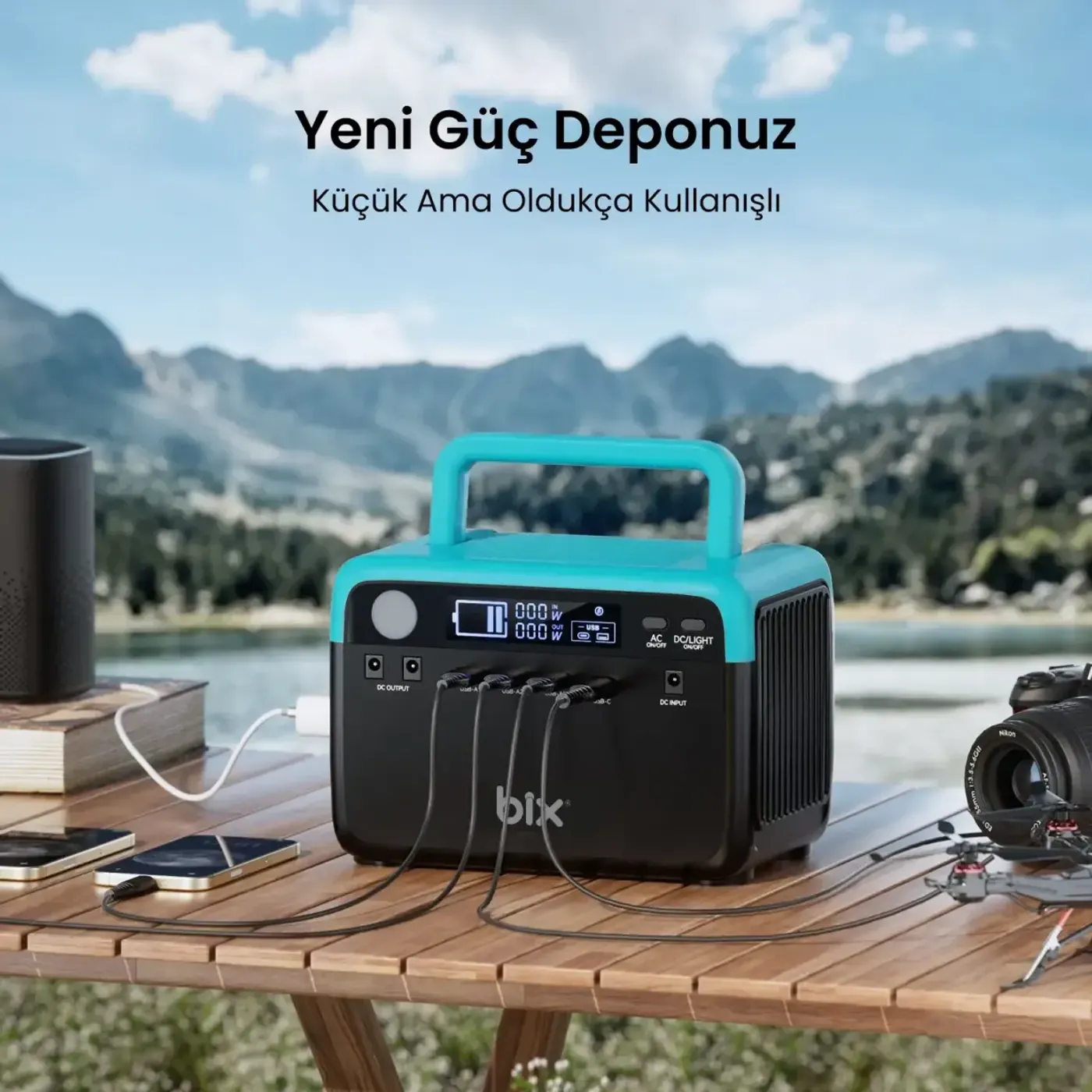 PS60K 192Wh 300W 230V 50Hz Saf Sinüs Taşınabilir Power — görsel 6