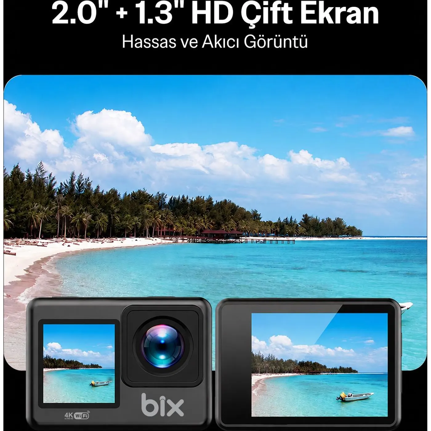Bix Pulse 1 Wi-Fi 4K 30FPS Ultra HD Aksiyon Kamerası — görsel 6