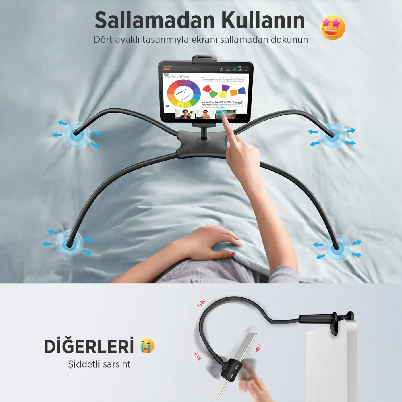 Bix Saiji Q2T 360° Ayarlanabilir Tablet ve Telefon — görsel 4