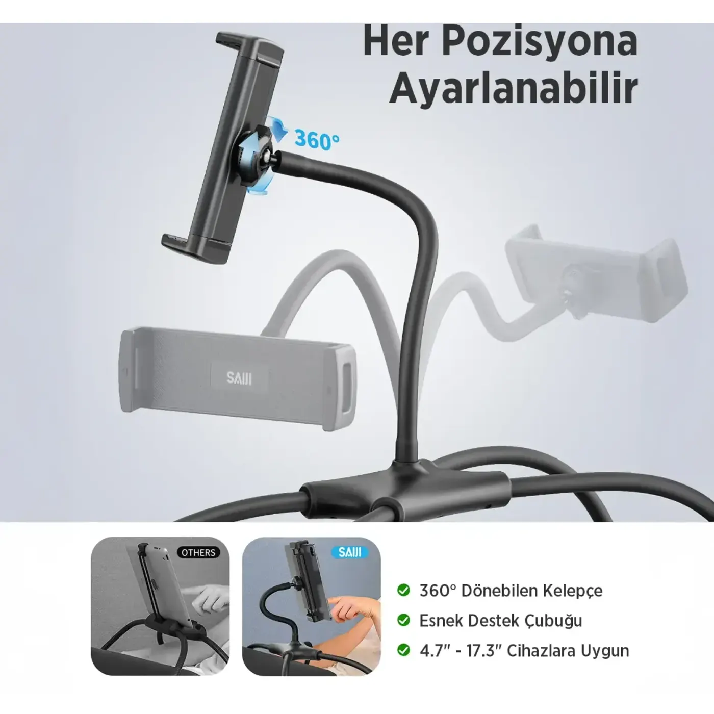 Bix Saiji Q2T 360° Ayarlanabilir Tablet ve Telefon — görsel 6