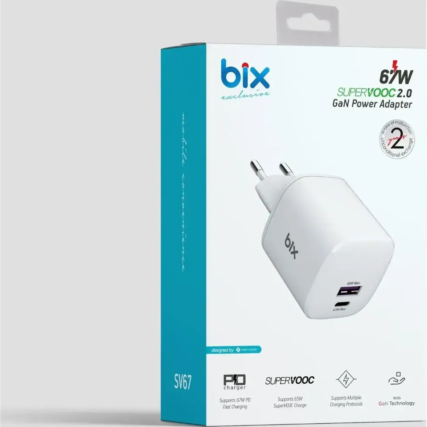 SV67 67W GaN SuperVooc 2.0 Type-C ve USB-A Çift — görsel 5