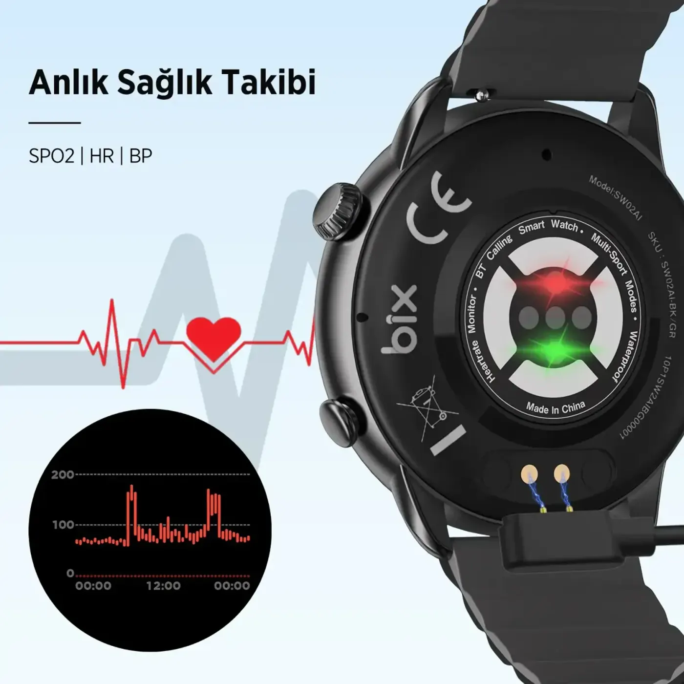 SW02AI 1.43” AMOLED Ekran, Bluetooth 5.2 Akıllı Saat — görsel 4