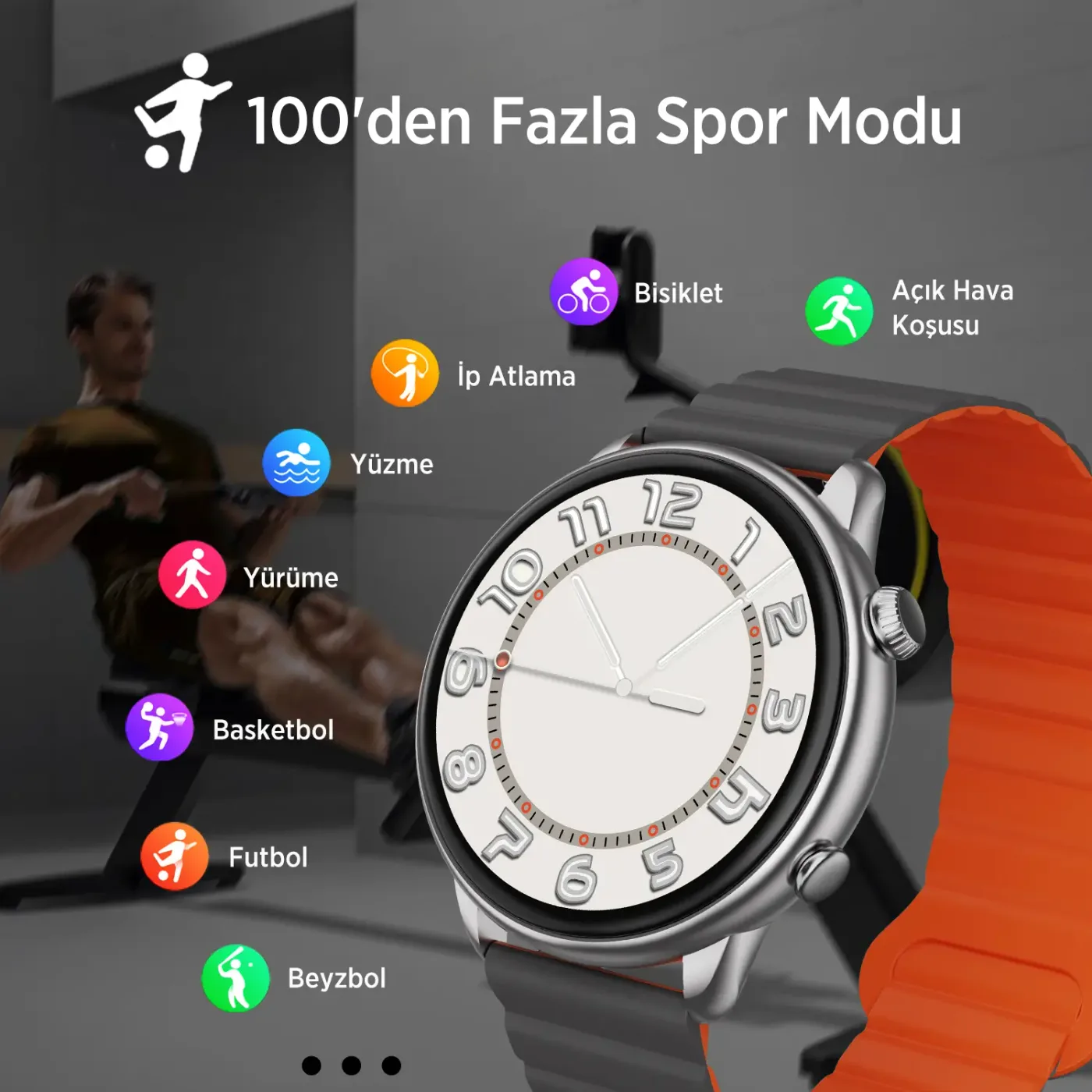 SW02AI 1.43” AMOLED Ekran, Bluetooth 5.2 Akıllı Saat — görsel 3